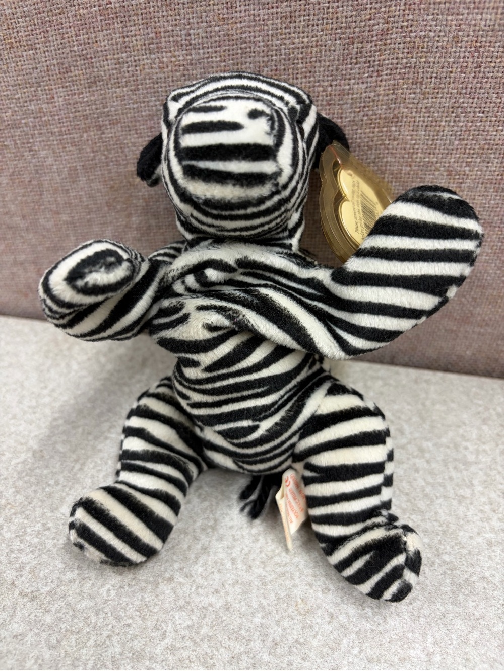 Ty Zebra Striped Plush Toy - Black & White